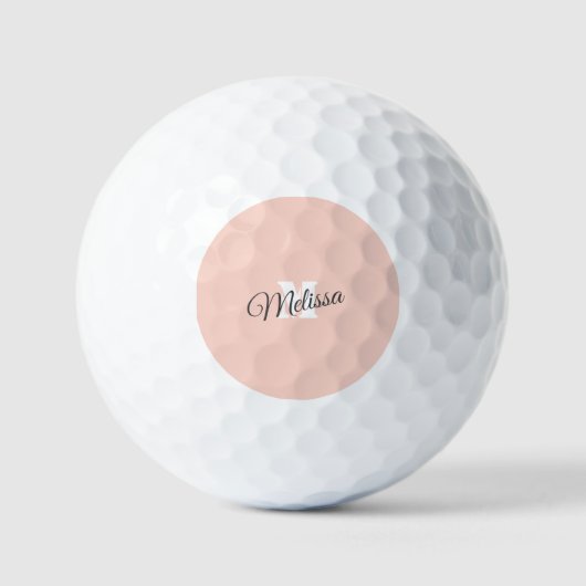 Custom Pink Golf Balls with Name - Retro Style Golfball (Vorderseite)