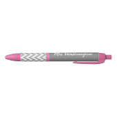 Custom Pink Gray Teacher's Writing Pen Geschenk Kugelschreiber (Unterseite)