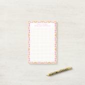 Custom Pink Green Dot Grid Garden Layoutplaner Post-it Klebezettel (Auf Schreibtisch)