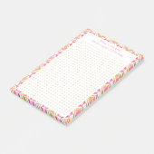 Custom Pink Green Dot Grid Garden Layoutplaner Post-it Klebezettel (angewinkelt)