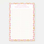 Custom Pink Green Dot Grid Garden Layoutplaner Post-it Klebezettel (Vorderseite)