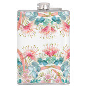 Custom Pink Grevillea und Eukalyptus Flachmann (Rückseite)