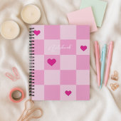 Custom Pink Heart Notebook Notizblock