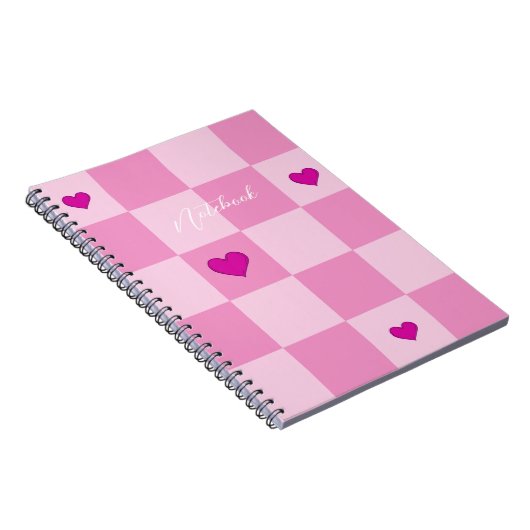Custom Pink Heart Notebook Notizblock (Rechte Seite)