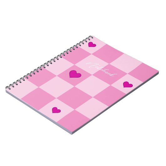 Custom Pink Heart Notebook Notizblock (Linke Seite)