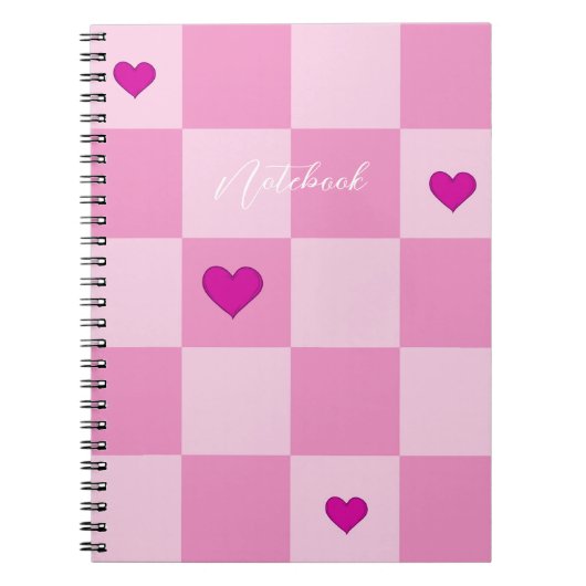 Custom Pink Heart Notebook Notizblock (Vorderseite)