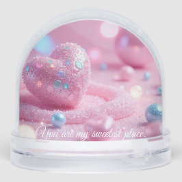 💖Custom Pink Heart Snow Globe –Romantic Gift Idea Schneekugeln