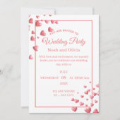 Custom Pink Heart Wedding Invitation Card Einladung (Vorderseite)
