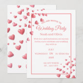 Custom Pink Heart Wedding Invitation Card Einladung (Vorne/Hinten)