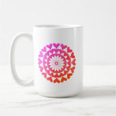 Custom Pink Hearts Mandella Valentine's Day Coffee Kaffeetasse (Links)