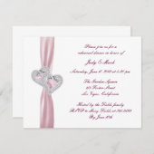 Custom Pink Hearts Probe Abendessen Einladung (Vorne/Hinten)