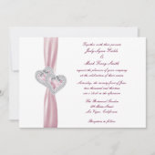 Custom Pink Hearts Wedding Einladung (Vorderseite)
