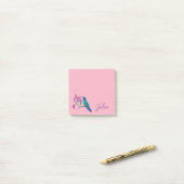 Custom Pink Hummingbird Post-it Klebezettel (Auf Schreibtisch)