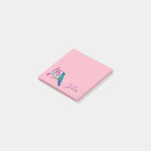 Custom Pink Hummingbird Post-it Klebezettel (angewinkelt)