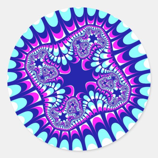 Custom Pink Ice Blume Große runde Sticker (Vorderseite)