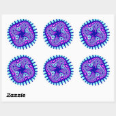 Custom Pink Ice Blume Große runde Sticker (Blatt)