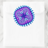 Custom Pink Ice Blume Große runde Sticker (Tasche)