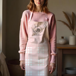 Custom Pink Kariert Kitchenette Whisk & Tart Backe Schürze