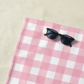 Custom Pink Karo Niedlich Checkerboard Beach Handt Strandtuch (Beispiel)
