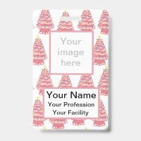 Custom Pink Keramik Xmas Trees Abzeichen