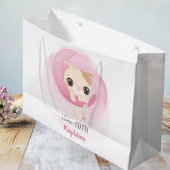 Custom Pink Kitten Große Geschenktüte