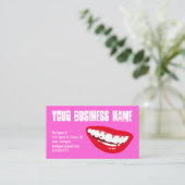 Custom Pink Lippen Tooth Juwel After Care Visitenkarte (Stehend Vorderseite)