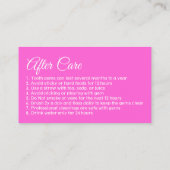 Custom Pink Lippen Tooth Juwel After Care Visitenkarte (Rückseite)