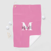Custom Pink Monogram Girl Golfhandtuch (Insitu)
