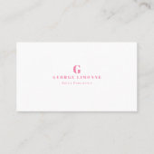 Custom Pink Monogram Modern Professional Visitenkarte (Vorderseite)