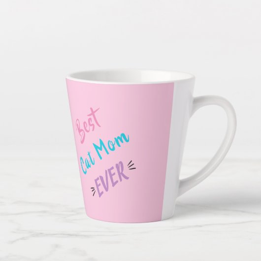 Custom Pink Mutter's Day Geschenk Beste Katze Mama Milchtasse (Rechts)