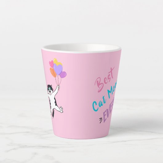 Custom Pink Mutter's Day Geschenk Beste Katze Mama Milchtasse (Vorderseite)