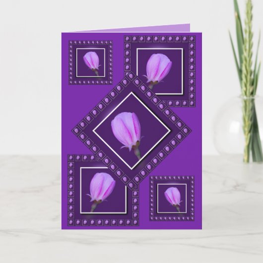 Custom Pink 'n Lila Spring Blossom Grußkarte Karte (Vorderseite)