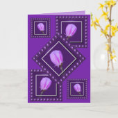 Custom Pink 'n Lila Spring Blossom Grußkarte Karte (Gelbe Blume)