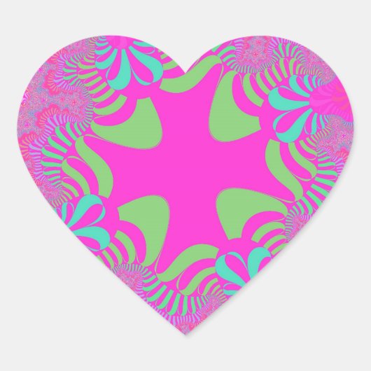 Custom Pink Neon Cross Heart Stickers (Vorderseite)