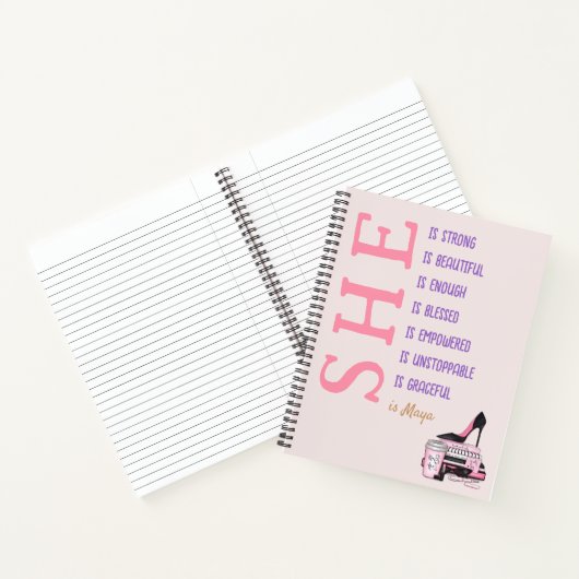 Custom Pink Notebook Journal für starke Frauen Notizblock (Innenseite)