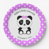Custom Pink Panda Bear Baby Shower Paper Plate Pappteller (Vorderseite)