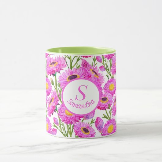 Custom Pink Paper führt Blumenblüten zu Tasse (Zentrum)