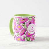 Custom Pink Paper führt Blumenblüten zu Tasse (Vorderseite Links)