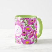 Custom Pink Paper führt Blumenblüten zu Tasse (VorderseiteRechts)