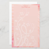 Custom Pink Peach Spirals Blumengestelle Briefpapier (Vorne/Hinten)