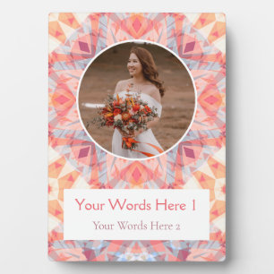 Custom Pink Peach Star Hochzeitstag Geschenk zum G Fotoplatte