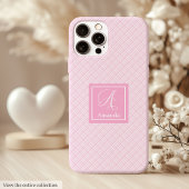Custom Pink Plaid iPhone Case Elegant Phone Cover