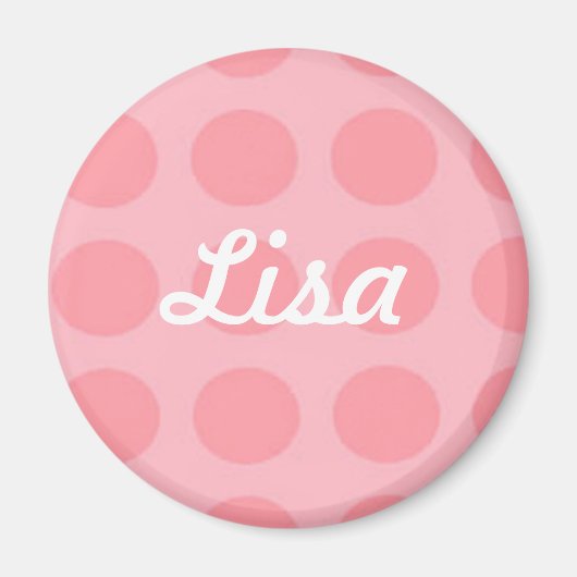 Custom Pink Polka Dot Magnet (Vorne)