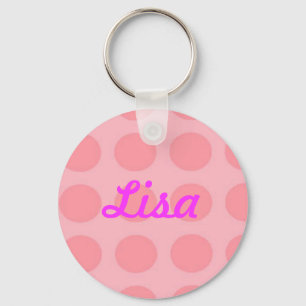 Custom Pink Polka Dot Schlüsselkette Schlüsselanhänger