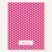 Custom Pink Polka Dot Spiral Notebook Notizblock (Vorderseite)