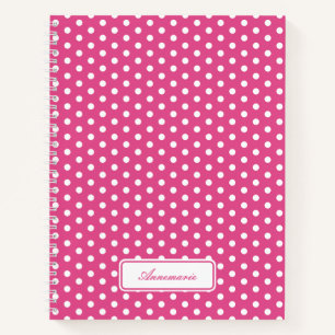 Custom Pink Polka Dot Spiral Notebook Notizblock