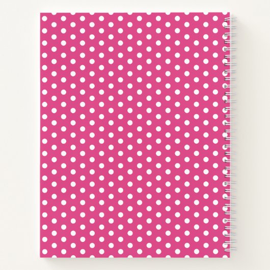 Custom Pink Polka Dot Spiral Notebook Notizblock (Rückseite)