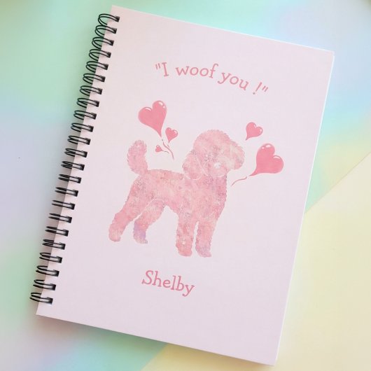 Custom Pink Poodle | Personalized Journal Gift Notizblock