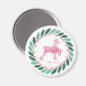Custom Pink Poodle Silhouette Weihnachtsmagnet Magnet (Vorderseite/Rückseite)