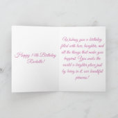 Custom Pink Princess Happy Birthday Card Karte (Innenseite)